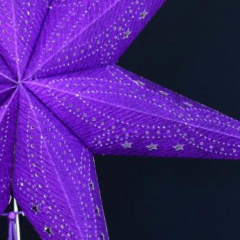MINORIS lila - Faltbarer Leuchtstern, Weihnachtsstern aus Papier mit 7 Zacken, 60 cm